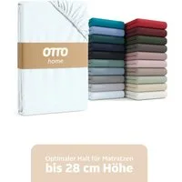 OTTO home Spannbettlaken BLACKBERRY in BASIC und PREMIUM Qualität, 100% Baumwolle, Jersey (160 g/m), Gummizug: rundum, (2 Stück), für hohe Matratzen bis 28 cm, Bettlaken, Spannbetttuch, pflegeleicht