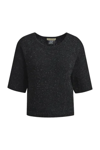 Smith&Soul - Half slv Pullover lurex black - Gr. - XL