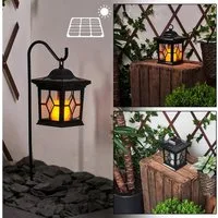 hofstein LED Solarleuchte Garten Terrassen Lampen LED schwarz Solar Aussen Wege Leuchten
