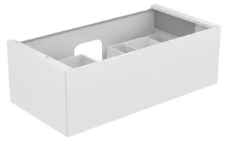 Keuco Waschtischunterschrank Edition 11 31351,1 Front-Auszug, weiß/Glas weiß satiniert, 31351270000 31351270000