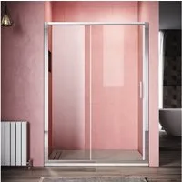 SONNI Eckdusche Duschkabinen,Eckdusche,Einzelschiebetür,100-170 x 185cm, BxT: 100x0 cm, Schnellfreigabefunktion, mit/ohne Seitenwand, ESG