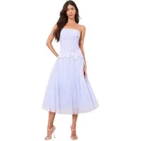LIPSY Midikleid Lipsy Bandeau-Midi-Ballkleid, 3D-Blume und Mesh (1-tlg)