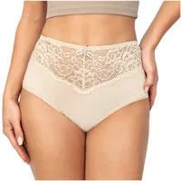 Donna Taillenslip 243 (2-St) Damen 2er Pack Taillen Slips Unterhosen florale Spitze Baumwolle