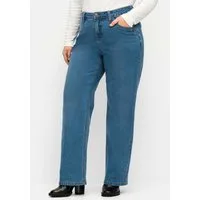 Sheego Bequeme Jeans Weite Jeans ELLA für kräftige Oberschenkel und Waden