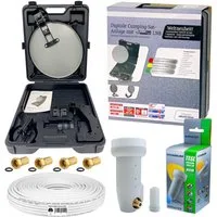 HB-DIGITAL Sat Anlage CS40 für Camping im Koffer mit Single LNB und 10m Kabel Camping Sat-Anlage (DVB-S / DVB-S2, für Camping, Wohnmobil, Caravan, mobiler Einsatz), SAT Anlage für Camping und mobilen Einsatz geeignet