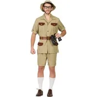 Party Factory Kostüm Erwachsenenkostüm Safari Ranger – 4-teiliges Outfit mit Hemd M/L