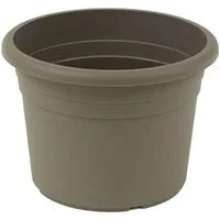 Testrut Blumentopf Pflanzkübel taupe Fiona rund für stilvolle Außenbereiche