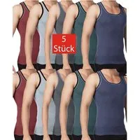 DDOnlineShop Unterhemd Herren Melange Tank -Top Achselshirt (5er Pack) Unterhemden Baumwolle (Spar-Set, 5-St., 5er-Pack) Premium Qualität A403