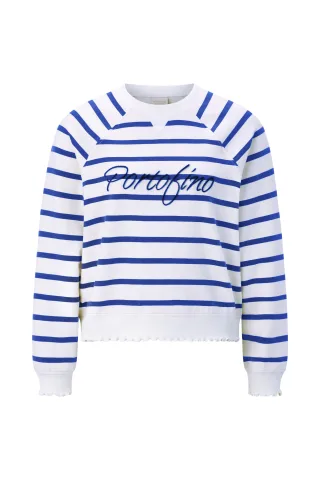 Rich & Royal - Striped Sweaty with Application royal blue - Gr. - M