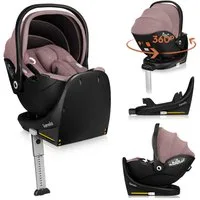 lionelo Autokindersitz MOXIE I-SIZE SET, ab: ab Geburt, bis: bis 87 cm, ab: 40 cm, bis: 87 cm, (Set mit 360°-Basis), Inklusive 360°-Basis/Memory Foam/Bambus/Dri-Seat/Magnetgurte