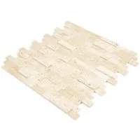 Mosani Mosaikfliesen selbstklebende Verbund Mosaikstäbchen Naturstein Traverin beige
