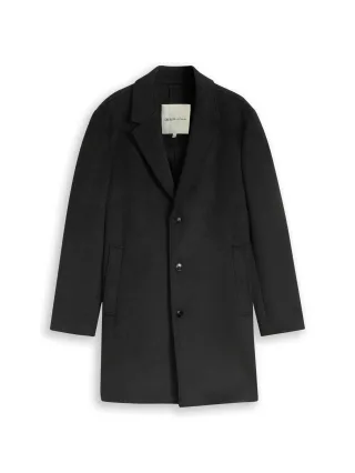 Denim Tom Tailor - Relaxed Fit Wollmantel mit Reverskragen dark grey melange twill - Gr. - XL