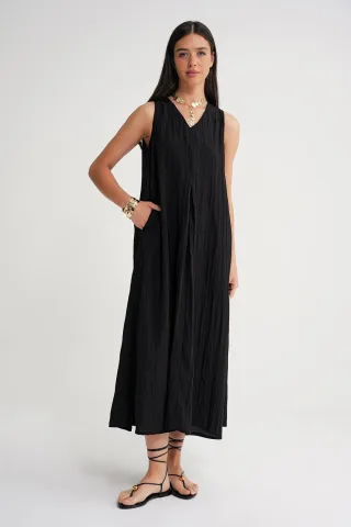 V-Ausschnitt Maxikleid