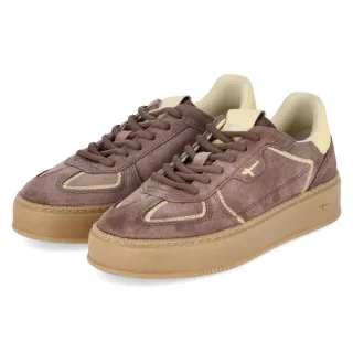 Tamaris Low Sneaker - Gr. 36 - Taupe - Rauleder