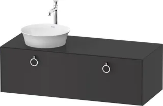 Duravit White Tulip Konsolenwaschtischunterbau wandhängend Graphit Seidenmatt 1300x550x408 mm - WT49 WT4982L5858