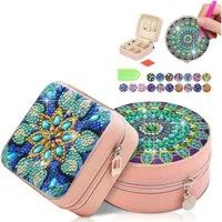 FOUORTUNATE-BEE Schmuckkassette DIY Diamantmalerei Kosmetiktasche – Kreativset für Teens