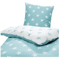 Trend Bettwäsche Sterne Türkis, Perkal, 2 teilig, Himmel, Stars