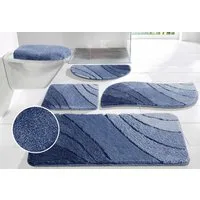 OTTO home Badematte Josie, Badvorleger, Badezimmer Teppich, Höhe 20 mm, rutschhemmend beschichtet, schnell trocknend, strapazierfähig, fußbodenheizungsgeeignet, Polyester, rechteckig, Badteppich, Badematten, rechteckig, rund & als 3-tlg. Set erhältli