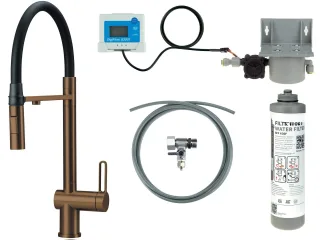 Neuesbad Spültischarmatur mit Flex-Auslauf, 2-Funktion SPRAY und WATER FILTER Set, Bronze Gebürstet NB1DEBRMFC75M1