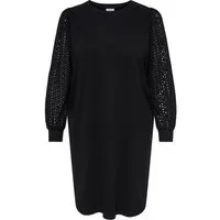 ONLY CARMAKOMA Midikleid CARDONNA L/S MIX O-NECK MIDI DRESS JRS Baumwollmischung