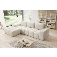 PROMETO Möbel Ecksofa Cento Couch L-Form,Sofa Links/Rechts Teddy-Bouclé, Web oder Cord-Stoff