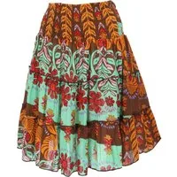 Guru-Shop Minirock Leichter Retro Minirock, Boho Sommerrock - currry alternative Bekleidung