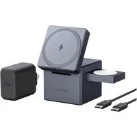 Anker 3-in-1 Cube with MagSafe Universal-Ladegerät (Kabelloses Ladegerät, 15 W, Inklusive AC-Netzteil, MagSafe)
