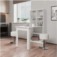 Vicco Esstisch Gael, Weiß, 70 x 122 cm mit 6 Fächern (1-St)