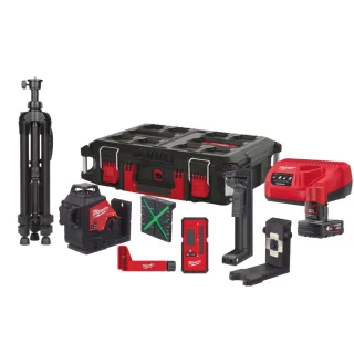 Milwaukee Kreuzlinienlaser 3x 360° M12 3PLKIT-401P schwarz/rot - 4933478960