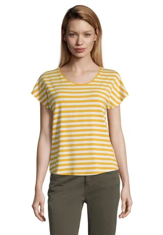 CARTOON - Basic Shirt gelb/weiß - Gr. - XS
