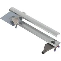 NORDONA Duschrinne Edelstahl Abflussrinne Bodenablauf, Komplett-Set, Klassische Blende, 120 cm
