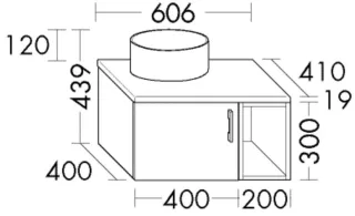 Burgbad Gästebad Konsolenlösung Sys30 PG2 Echo Eiche Dekor Silber/Eiche Dekor Flanelle SHQY060LF6329A0271