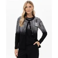 Passioni 2-in-1-Strickjacke mit Detailknöpfen verlaufendes Muster