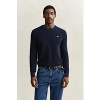 Gant Strickpullover MICRO TEXTURED COTTON C-NECK Regular fit mit Rundhalsausschnitt