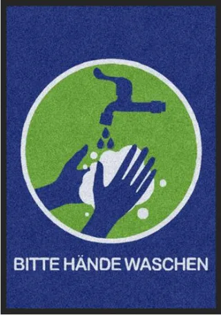 Fussmatte Bitte Hände waschen 3000 | Größe: 60 cm x 80 cm