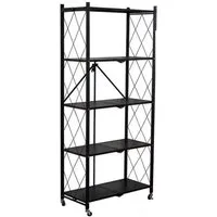 FOXSPORT Standregal mit Rollen, 1er-Packung, Komplett-Set, Traglast von 20 kg pro Ebene, mit 5 Ablagen, Schwerlastregal, Küchenregal, 72x37x163cm