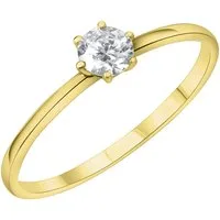 Firetti Fingerring Schmuck Geschenk Gold 375 Fingerring Damenring Solitär, mit Zirkonia (synth)