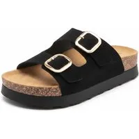 Pogolino TPW4 Plateausandaletten Damen Sandalen Plateau verstellbare Schnallen Riemchen Pantoletten