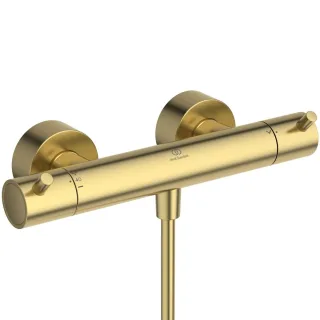 Ideal Standard Brausethermostat Aufputz Ceratherm T125 Pin-Griffe Brushed Gold, A7587A2 A7587A2