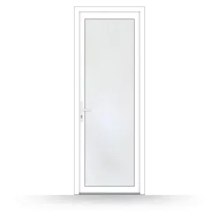 Nebeneingangstür 75x200 cm, Kunststoff, Weiß, 750 x 2000 mm, 2-fach Verglasung, Modell Osnabrück, individuell nach Maß