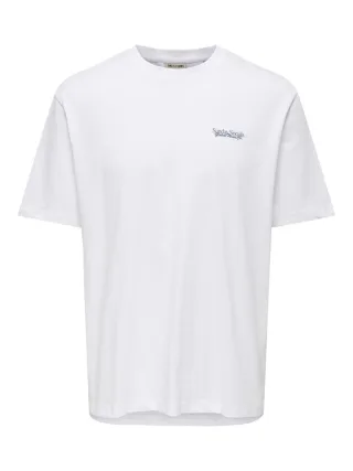 only & sons - T-Shirt - Onsfred du martin weiß - Gr. - S
