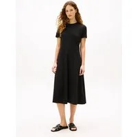 Tommy Hilfiger Midikleid INTERLOCK F&F MIDI DRESS Interlock-Baumwolle, Regular Fit