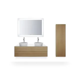 Duravit White Tulip Halbhochschrank Natur Eiche & Weiß Matt & Seidenmatt 400x360x1320 mm - WT1332LH5 WT1332LH536