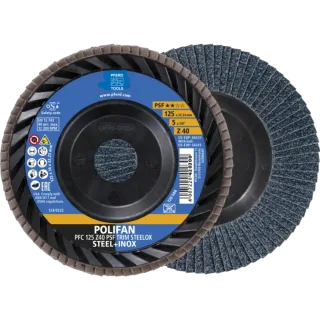 PFERD TOOLS POLIFAN Fächerscheibe PFC konisch Universallinie PSF TRIM STEELOX für Stahl/Edelstahl - 67771124