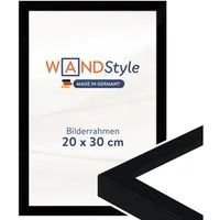 WANDStyle Bilderrahmen H950, Schwarzer Bilderrahmen 20x30 Holz, Moderner Fotorahmen Schwarz 20x30
