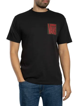 Vans Stretch-T-Shirt Mit Grafikprint Auf Der Rückseite, Schwarz