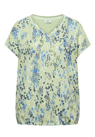 CECIL - Blusenshirt mit V-Ausschnitt grün - Gr. - M