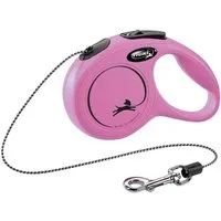 flexi Flexileine FLEXI Rollleine New CLASSIC Seil - 3m, bis 8kg Farbe: Pink