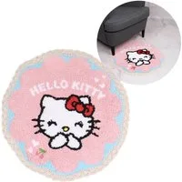 Hello Kitty Läufer Hello Kitty Runder Teppich,rosa,rutschfest,mit Spitze 60x60cm