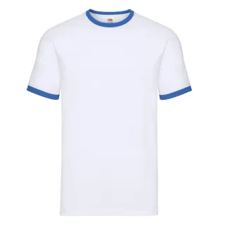 Fruit of the Loom - T-Shirt Ringer-Stil für Herren (Weiß/Königsblau)